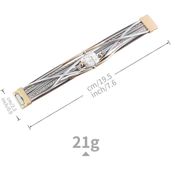 Baroque Pearl Leather Cuff Bracelet - Picture 2 of 6